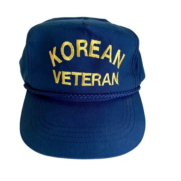 Korean Veteran Snap Back Hat Blue and Gold - Picture 1 of 8
